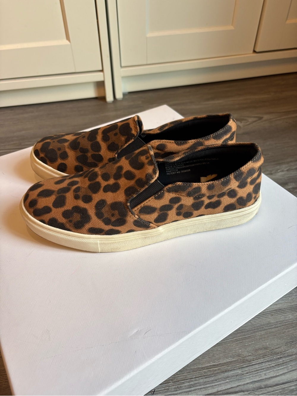 a new day Leopard Slip-On Flats in Tan & Blue